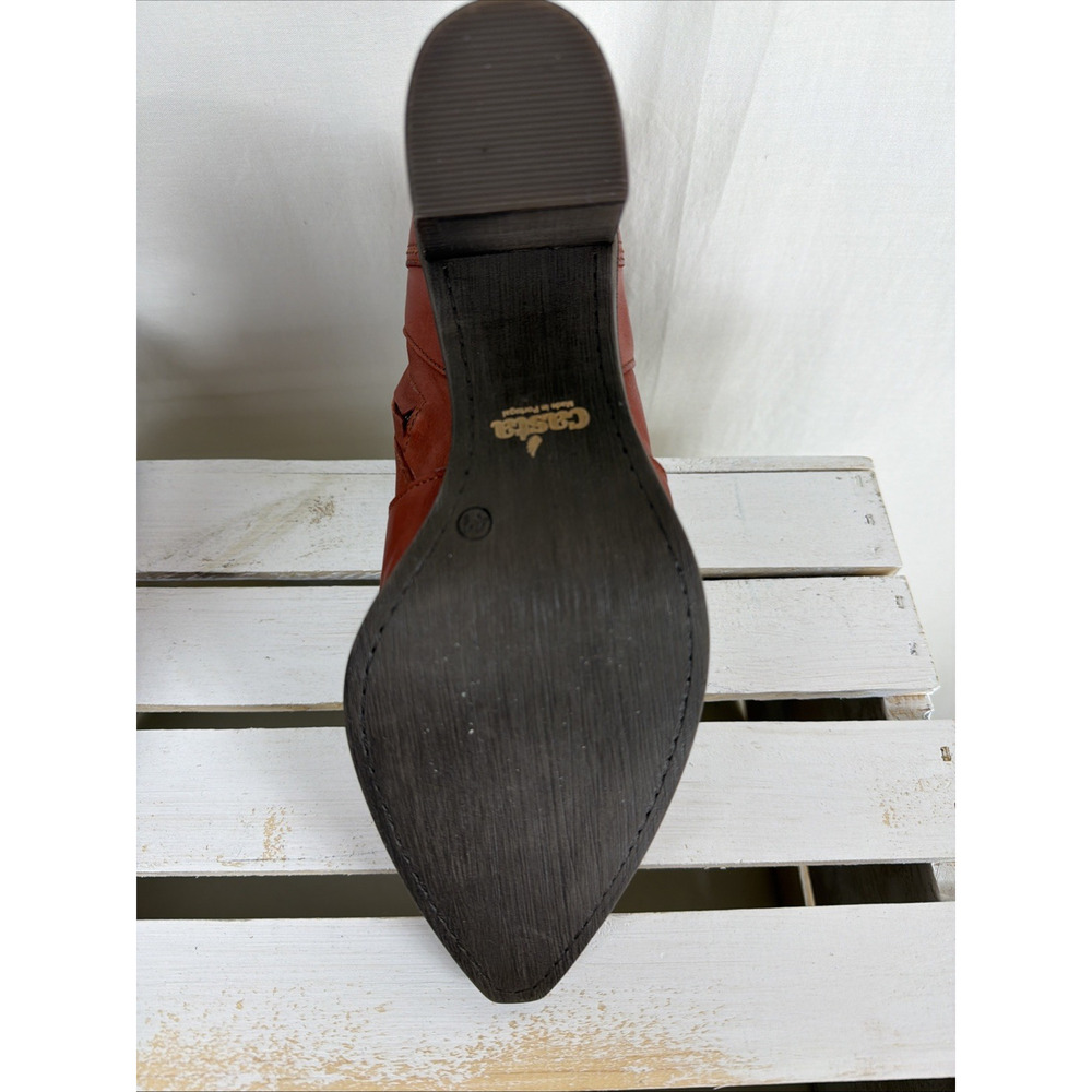 New NO Box Casta Tynt Rust Side Zip Gusset Heel Ankle Boots #1060 EU 41 - Picture 7 of 7